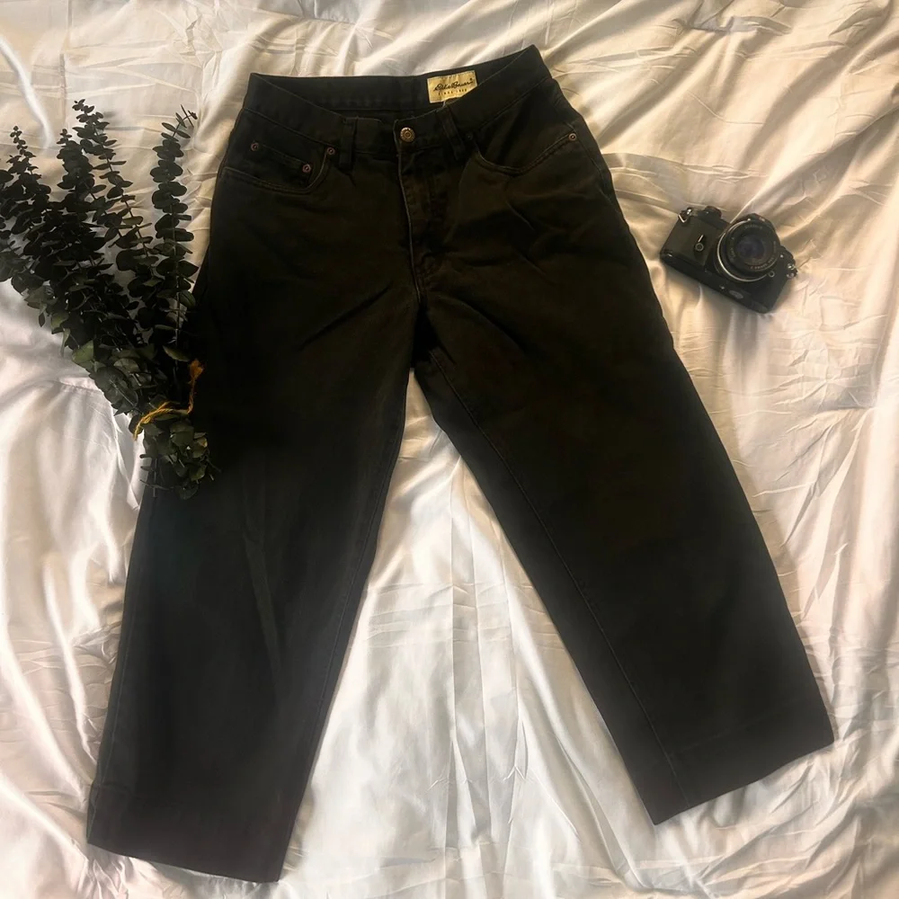 Eddie Bauer charcoal gray Relaxed Fit Capri Cropped Jeans Women’s Size 4 - Picture 4 of 12